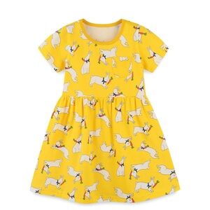 Mini Boden Easter Bunny Spring Theme Dress Sz 6-7